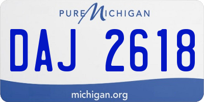 MI license plate DAJ2618