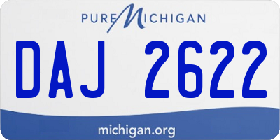 MI license plate DAJ2622