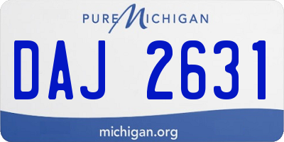 MI license plate DAJ2631