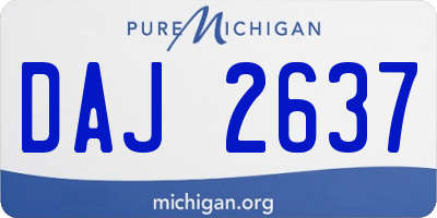 MI license plate DAJ2637