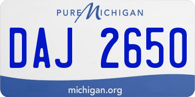 MI license plate DAJ2650