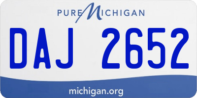 MI license plate DAJ2652