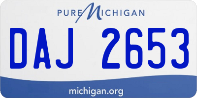 MI license plate DAJ2653