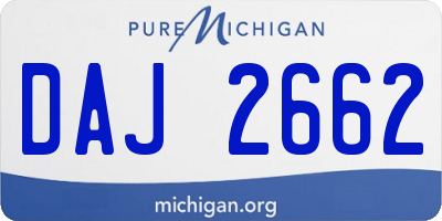 MI license plate DAJ2662