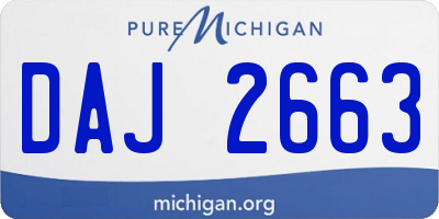 MI license plate DAJ2663