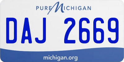 MI license plate DAJ2669