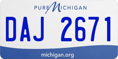 MI license plate DAJ2671