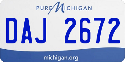 MI license plate DAJ2672