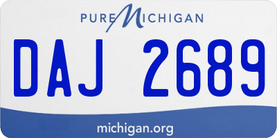 MI license plate DAJ2689