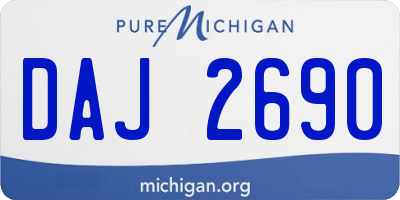 MI license plate DAJ2690
