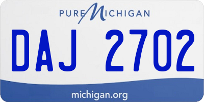 MI license plate DAJ2702