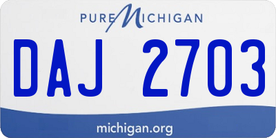 MI license plate DAJ2703