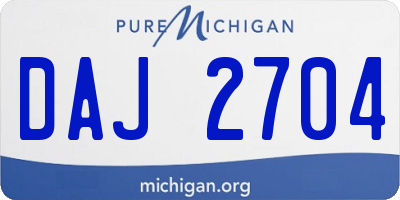 MI license plate DAJ2704