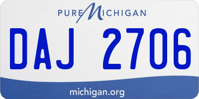 MI license plate DAJ2706