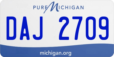 MI license plate DAJ2709