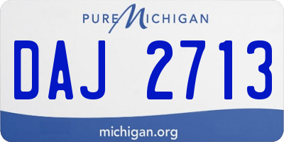 MI license plate DAJ2713