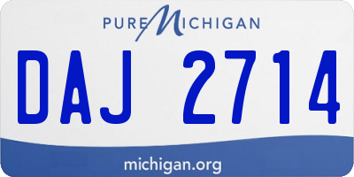 MI license plate DAJ2714