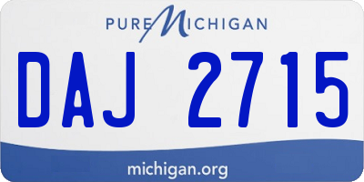 MI license plate DAJ2715