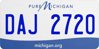 MI license plate DAJ2720