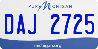 MI license plate DAJ2725