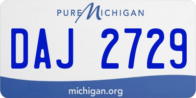 MI license plate DAJ2729