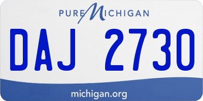 MI license plate DAJ2730