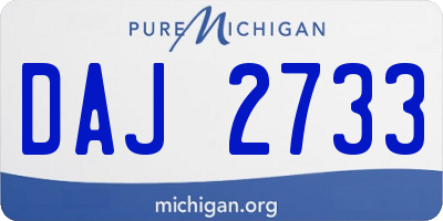 MI license plate DAJ2733