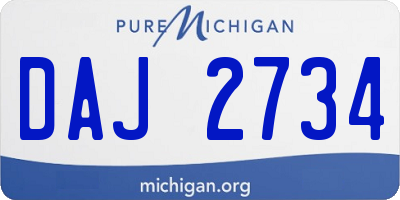MI license plate DAJ2734