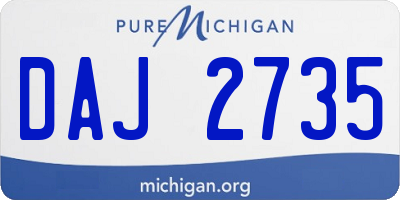 MI license plate DAJ2735