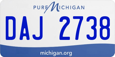MI license plate DAJ2738