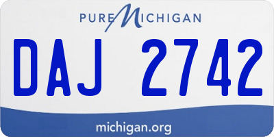 MI license plate DAJ2742