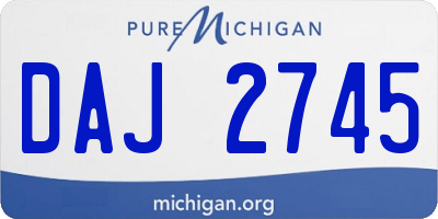 MI license plate DAJ2745