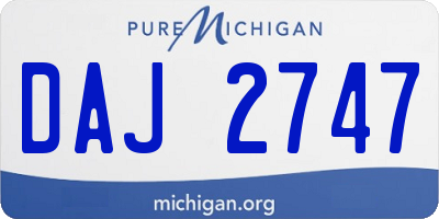 MI license plate DAJ2747
