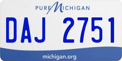 MI license plate DAJ2751