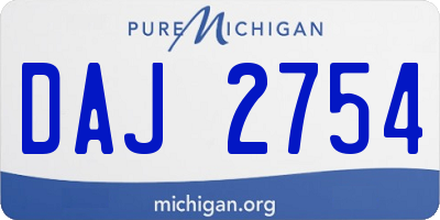 MI license plate DAJ2754