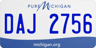 MI license plate DAJ2756