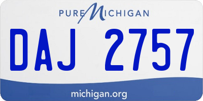 MI license plate DAJ2757