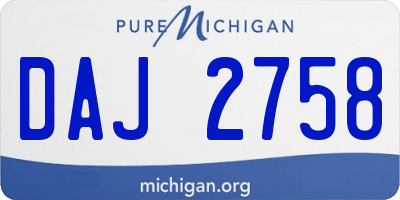 MI license plate DAJ2758
