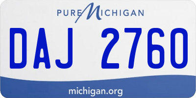 MI license plate DAJ2760