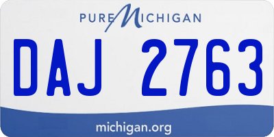 MI license plate DAJ2763