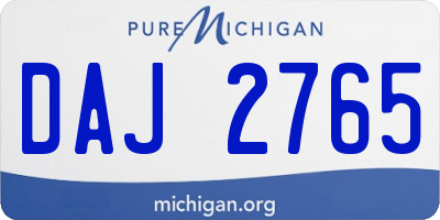 MI license plate DAJ2765