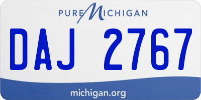 MI license plate DAJ2767
