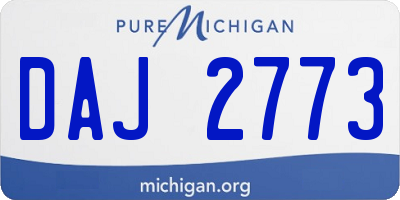 MI license plate DAJ2773