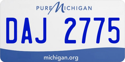 MI license plate DAJ2775