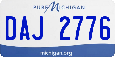 MI license plate DAJ2776