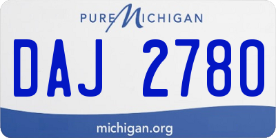 MI license plate DAJ2780