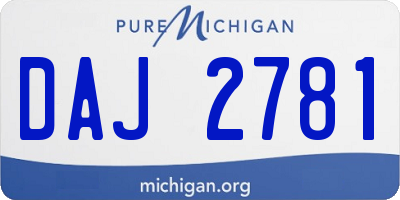 MI license plate DAJ2781