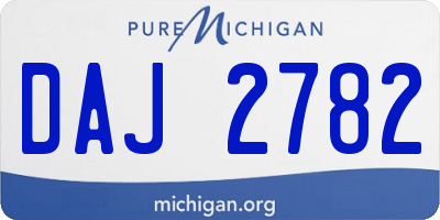 MI license plate DAJ2782