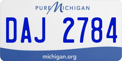MI license plate DAJ2784