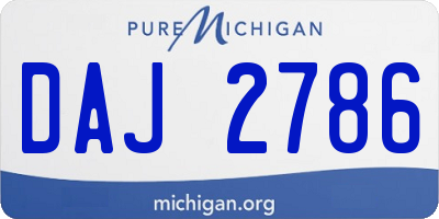 MI license plate DAJ2786